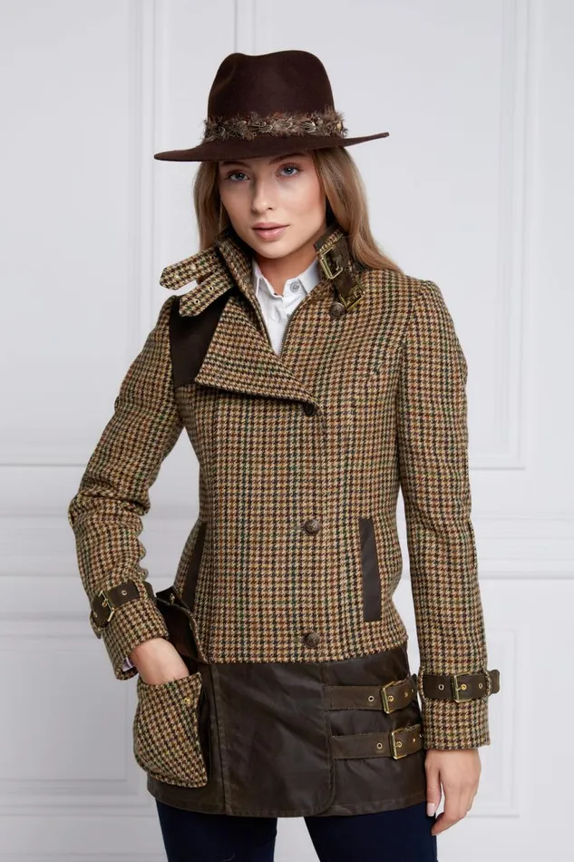 Women Jackets Holland Cooper Balmoral Field Jacket Hailes Green Tweed