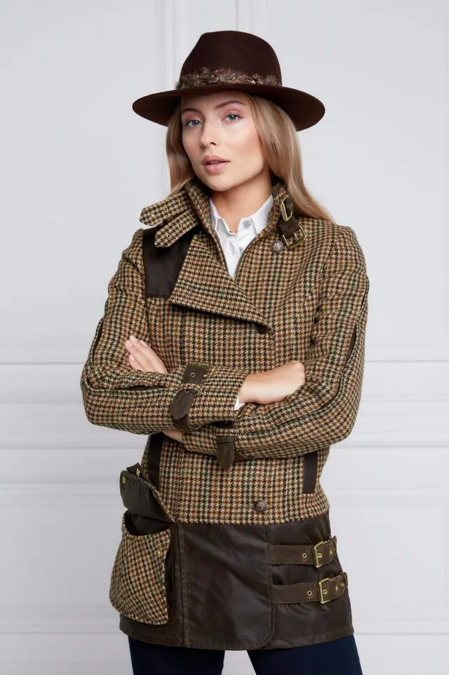 Women Jackets Holland Cooper Balmoral Field Jacket Hailes Green Tweed