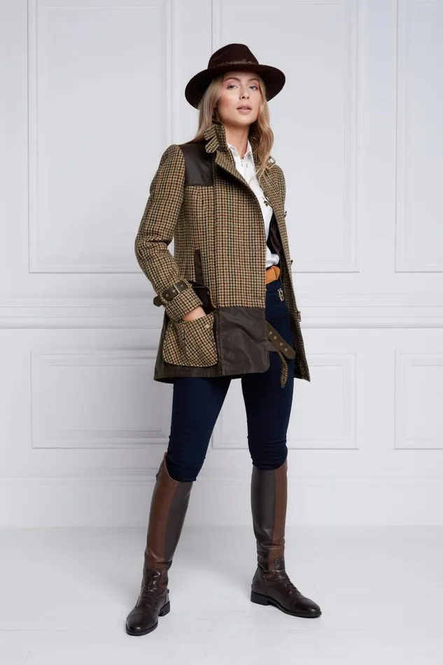 Women Jackets Holland Cooper Balmoral Field Jacket Hailes Green Tweed