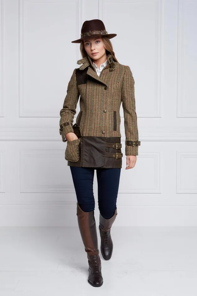 Women Jackets Holland Cooper Balmoral Field Jacket Hailes Green Tweed