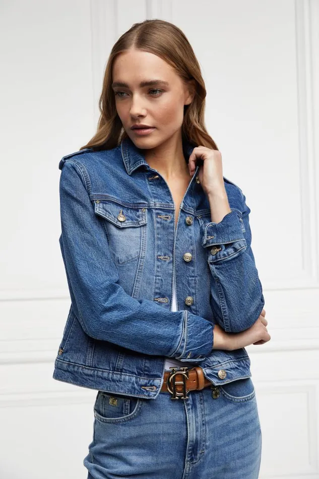 Women Jackets Holland Cooper Iconic Denim Jacket Classic Indigo Women Jackets Holland Cooper Iconic Denim Jacket Classic Indigo