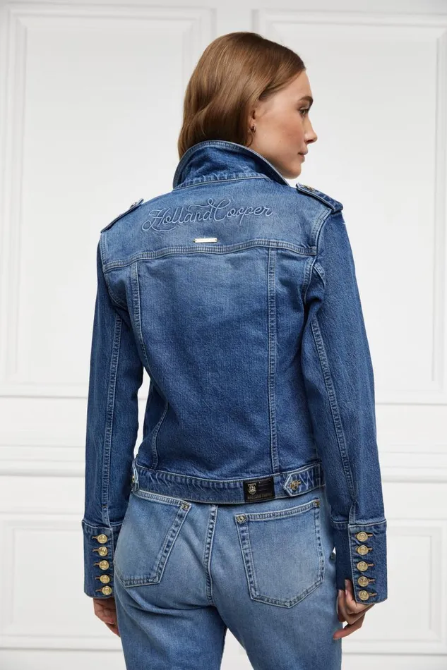 Women Jackets Holland Cooper Iconic Denim Jacket Classic Indigo Women Jackets Holland Cooper Iconic Denim Jacket Classic Indigo