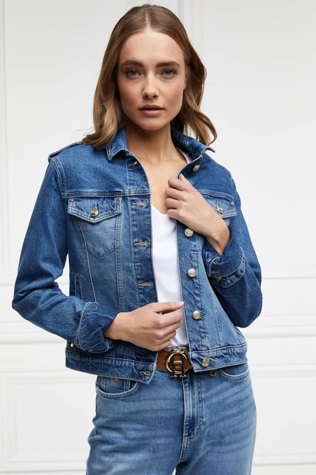 Women Jackets Holland Cooper Iconic Denim Jacket Classic Indigo Women Jackets Holland Cooper Iconic Denim Jacket Classic Indigo