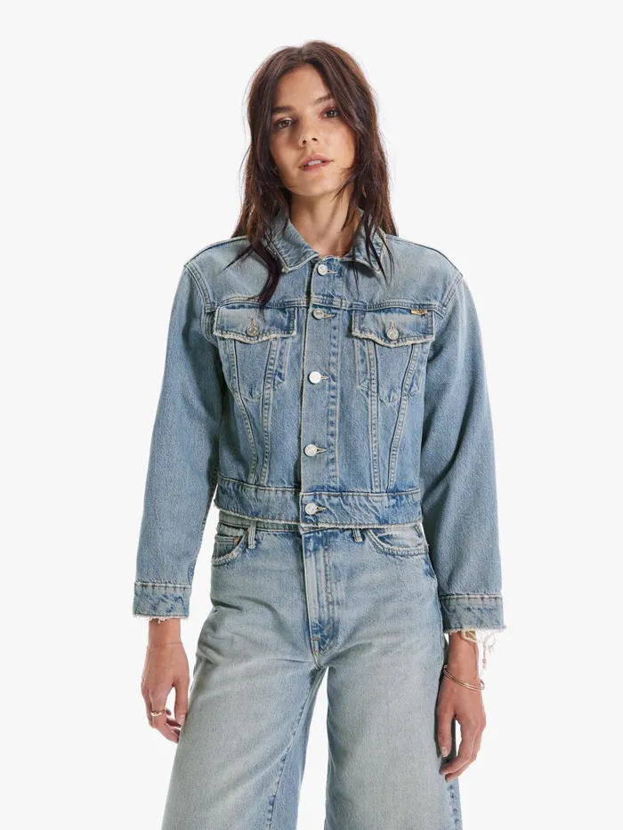 Women Jackets Mother Denim The Big Shorty Light Blue