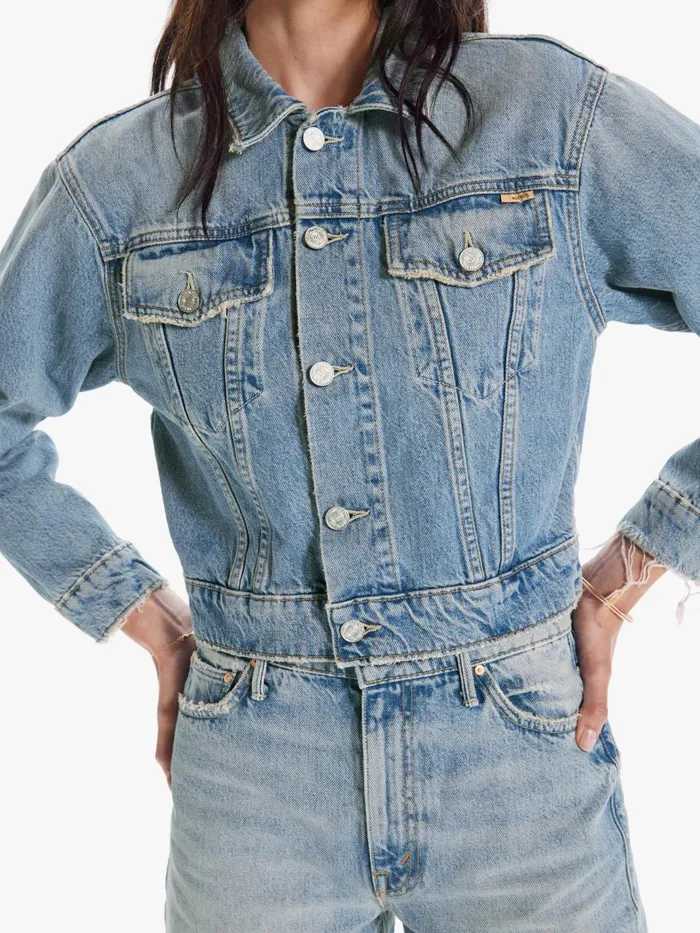 Women Jackets Mother Denim The Big Shorty Light Blue