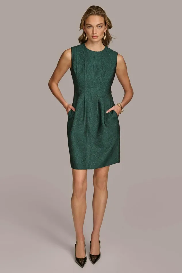 Women JACQUARD SHEATH DRESS Spruce Donna Karan New York Dresses And Jumpsuits
