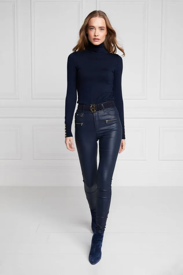 Women Jeans Holland Cooper Coated Jodhpur Jean Navy