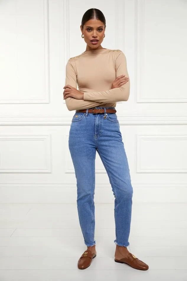 Women Jeans Holland Cooper High Rise Slim Jean True Indigo