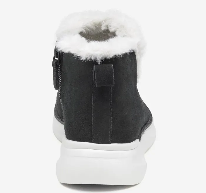 Women Johnston and Murphy Boots and Booties Emery Shearling Bootie Black Waterproof Suede Women Johnston and Murphy Boots and Booties Emery Shearling Bootie Black Waterproof Suede