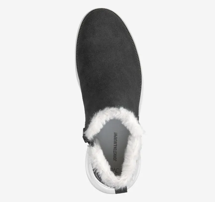 Women Johnston and Murphy Boots and Booties Emery Shearling Bootie Black Waterproof Suede Women Johnston and Murphy Boots and Booties Emery Shearling Bootie Black Waterproof Suede