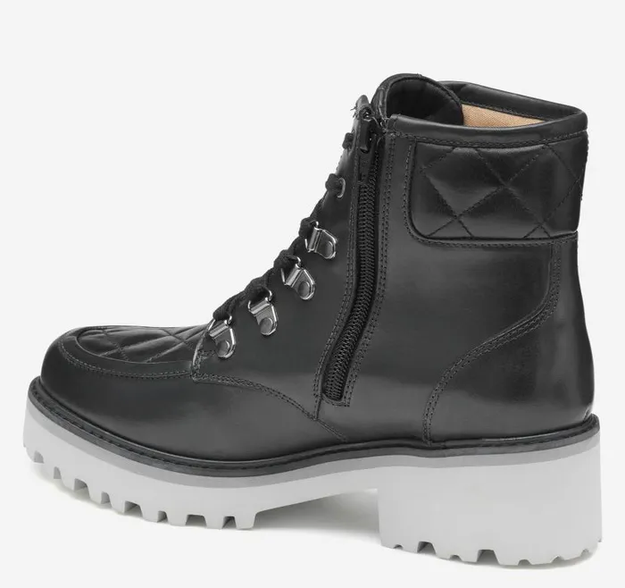 Women Johnston and Murphy Boots and Booties Emmalynn Quilted Hiker Boot Black Glove Leather Women Johnston and Murphy Boots and Booties Emmalynn Quilted Hiker Boot Black Glove Leather