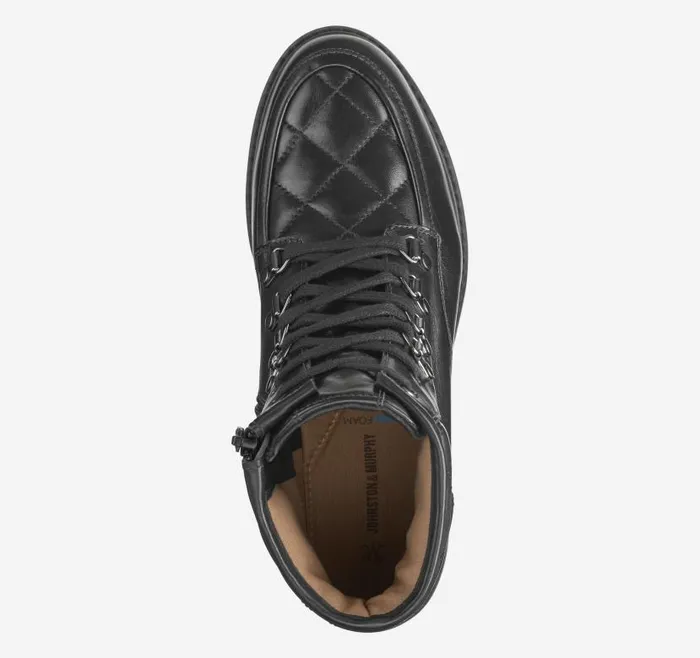 Women Johnston and Murphy Boots and Booties Emmalynn Quilted Hiker Boot Black Glove Leather Women Johnston and Murphy Boots and Booties Emmalynn Quilted Hiker Boot Black Glove Leather