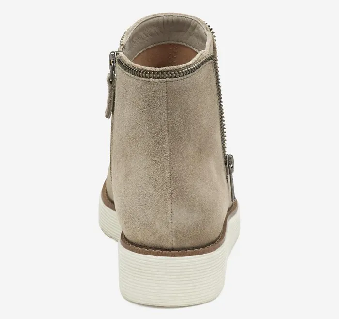 Women Johnston and Murphy Boots and Booties Mitzi Zipper Bootie Taupe Suede Women Johnston and Murphy Boots and Booties Mitzi Zipper Bootie Taupe Suede