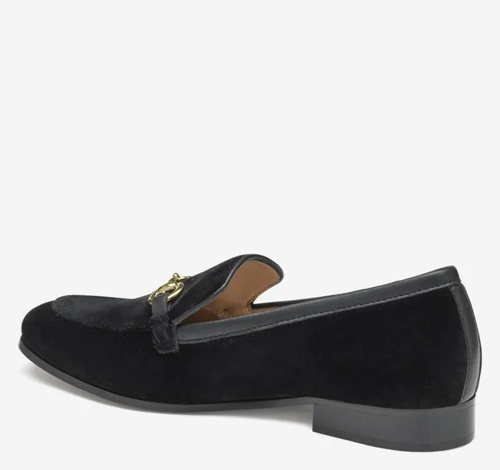 Women Johnston and Murphy Mules and Loafers Ali Bit Loafer Black Velvet Women Johnston and Murphy Mules and Loafers Ali Bit Loafer Black Velvet