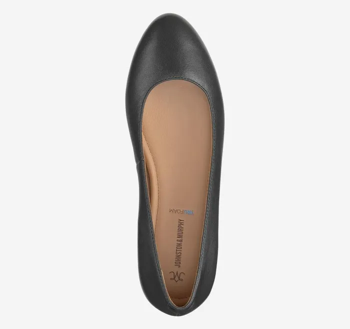 Women Johnston and Murphy Mules and Loafers Delanie Ballet Black Glove Leather Women Johnston and Murphy Mules and Loafers Delanie Ballet Black Glove Leather