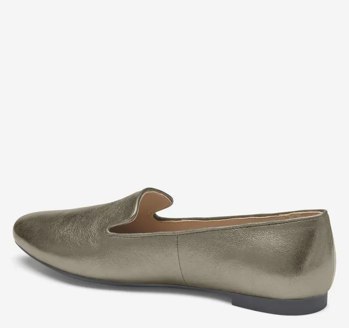 Women Johnston and Murphy Mules and Loafers Delanie Loafer Pewter Metallic Sheepskin