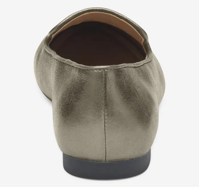 Women Johnston and Murphy Mules and Loafers Delanie Loafer Pewter Metallic Sheepskin