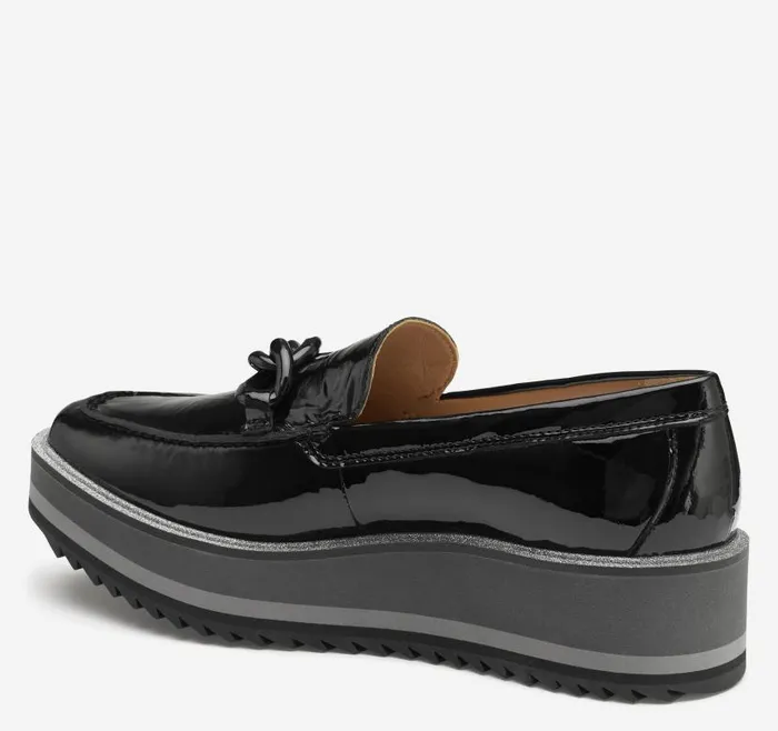 Women Johnston and Murphy Mules and Loafers Gracelyn Chain Loafer Black Patent Leather Women Johnston and Murphy Mules and Loafers Gracelyn Chain Loafer Black Patent Leather