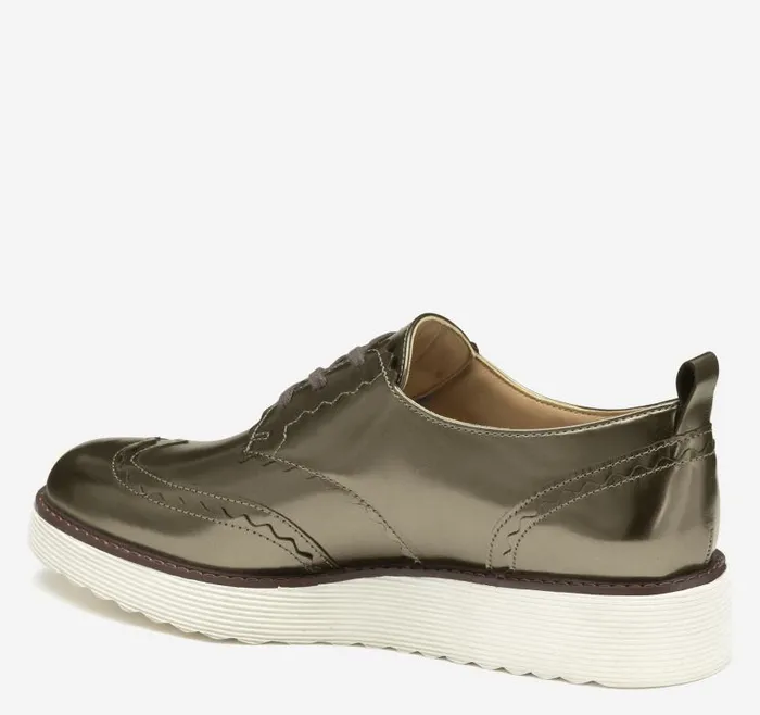 Women Johnston and Murphy Mules and Loafers Mitzi Scalloped Wingtip Bronze Metallic Italian Sheepskin Women Johnston and Murphy Mules and Loafers Mitzi Scalloped Wingtip Bronze Metallic Italian Sheepskin