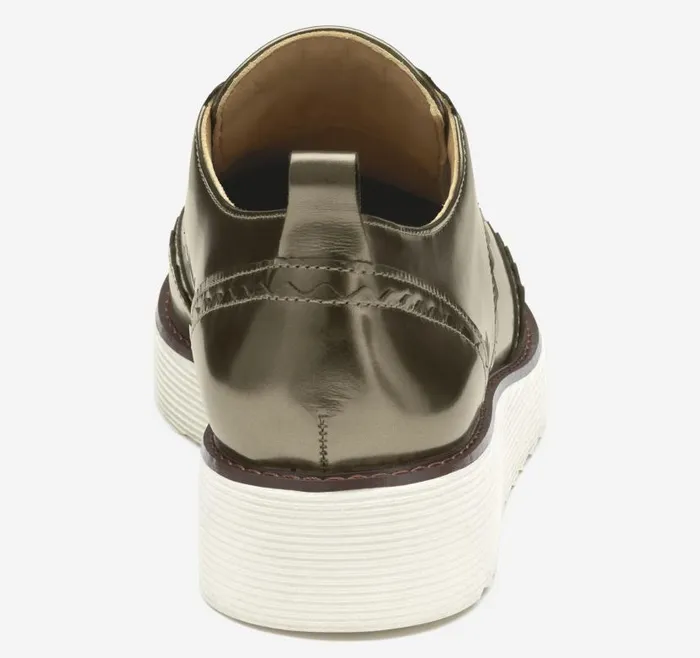 Women Johnston and Murphy Mules and Loafers Mitzi Scalloped Wingtip Bronze Metallic Italian Sheepskin Women Johnston and Murphy Mules and Loafers Mitzi Scalloped Wingtip Bronze Metallic Italian Sheepskin