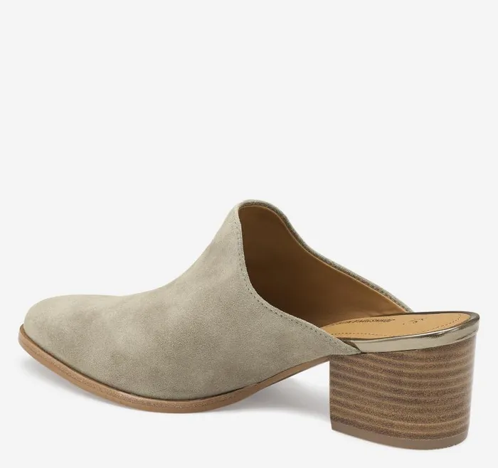 Women Johnston and Murphy Mules and Loafers Trista Mule Taupe Italian Suede Women Johnston and Murphy Mules and Loafers Trista Mule Taupe Italian Suede