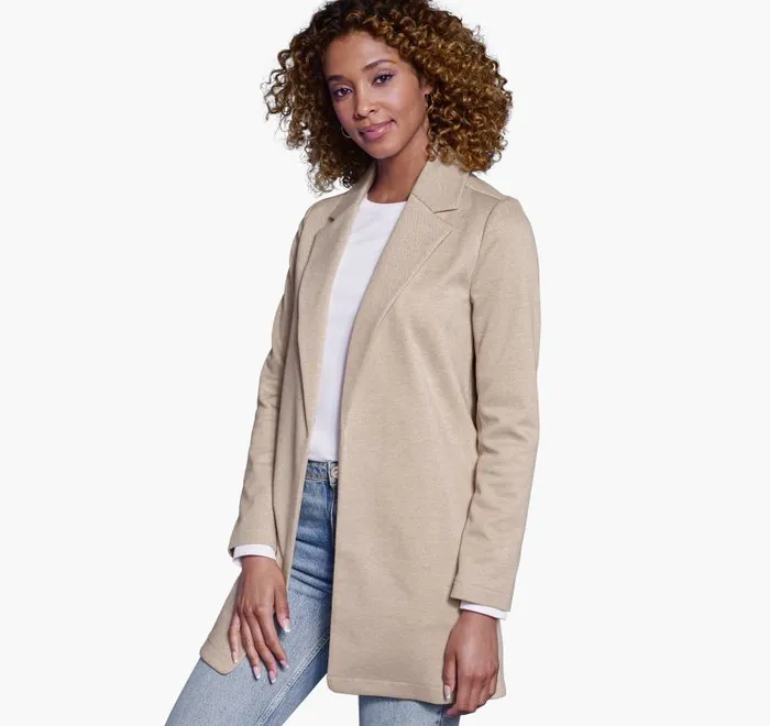 Women Johnston and Murphy Shirts Sweaters and Blazers Herringbone Knit Blazer Oatmeal Women Johnston and Murphy Shirts Sweaters and Blazers Herringbone Knit Blazer Oatmeal