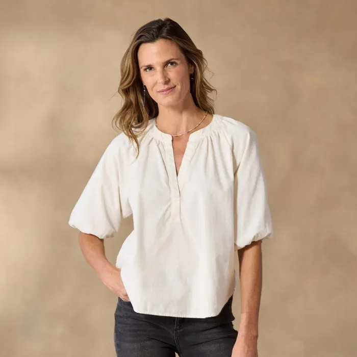 Women Jolie Corduroy Top Natural Sundance Catalog Tops