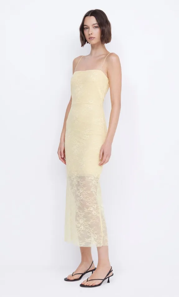 Women JULIETTE COLUMN MIDI DRESS 8211 BUTTER YELLOW Bec Bridge Midi Dresses