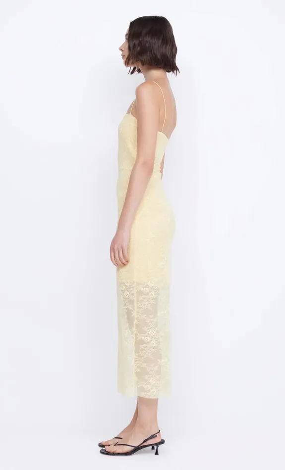 Women JULIETTE COLUMN MIDI DRESS 8211 BUTTER YELLOW Bec Bridge Midi Dresses