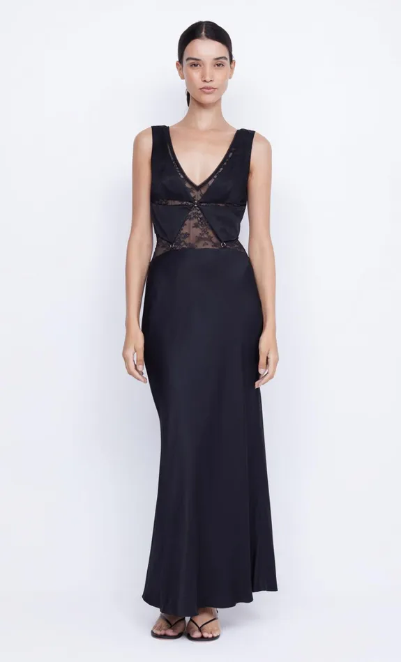 Women JULIETTE V NECK MAXI DRESS 8211 BLACK Bec Bridge Wedding Guest