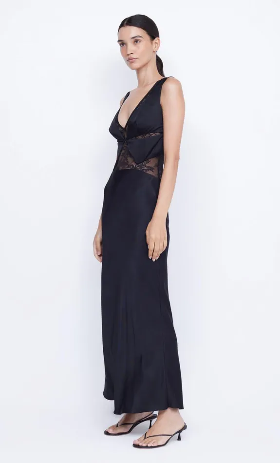 Women JULIETTE V NECK MAXI DRESS 8211 BLACK Bec Bridge Wedding Guest