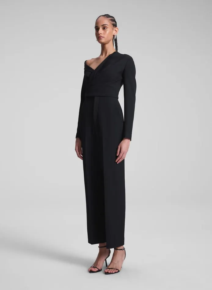 Women Jumpsuits ALC Skyla Asymmetric Jumpsuit Black