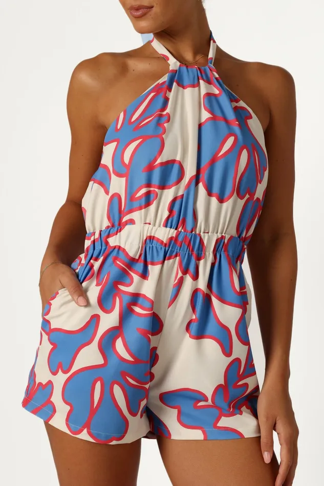 Women Jumpsuits and Rompers Petal and Pup Noa Halter Romper Flori Print