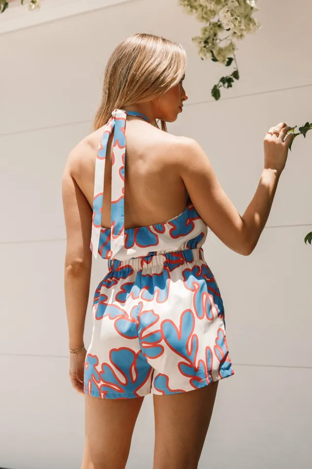 Women Jumpsuits and Rompers Petal and Pup Noa Halter Romper Flori Print
