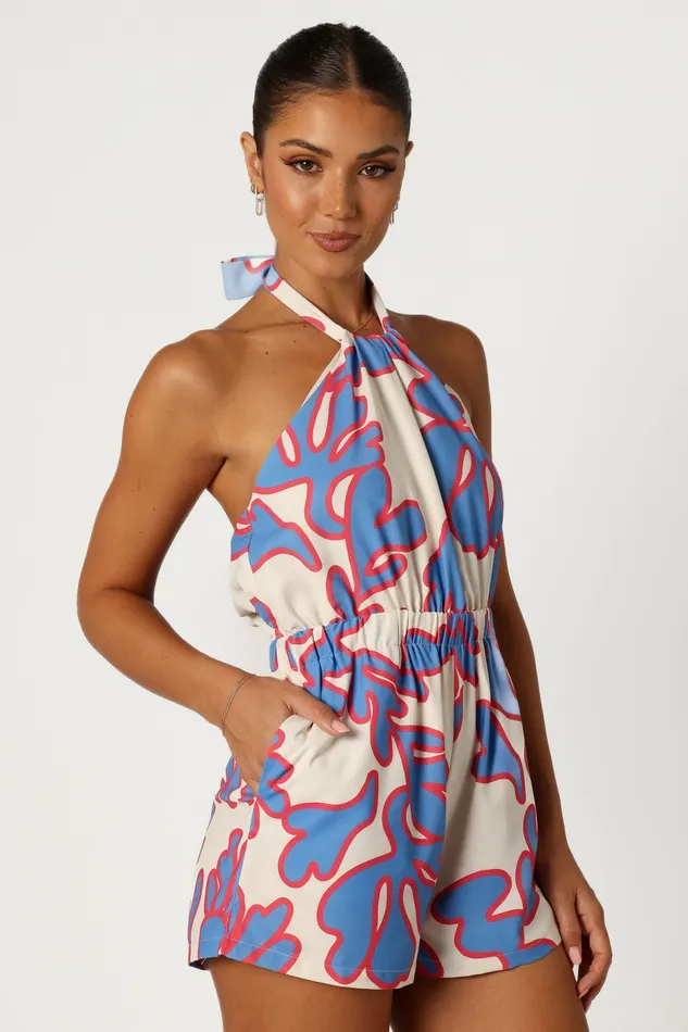 Women Jumpsuits and Rompers Petal and Pup Noa Halter Romper Flori Print