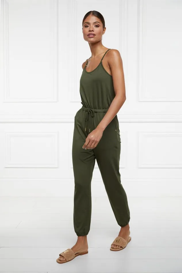 Women Jumpsuits Holland Cooper Iconic Jersey Jumpsuit Khaki Women Jumpsuits Holland Cooper Iconic Jersey Jumpsuit Khaki