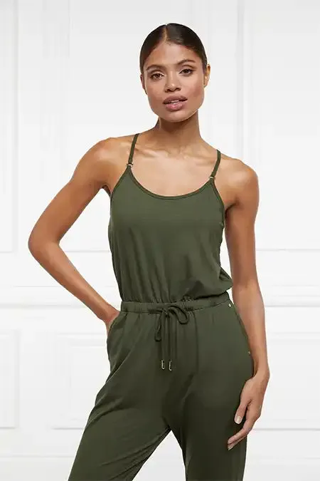 Women Jumpsuits Holland Cooper Iconic Jersey Jumpsuit Khaki Women Jumpsuits Holland Cooper Iconic Jersey Jumpsuit Khaki