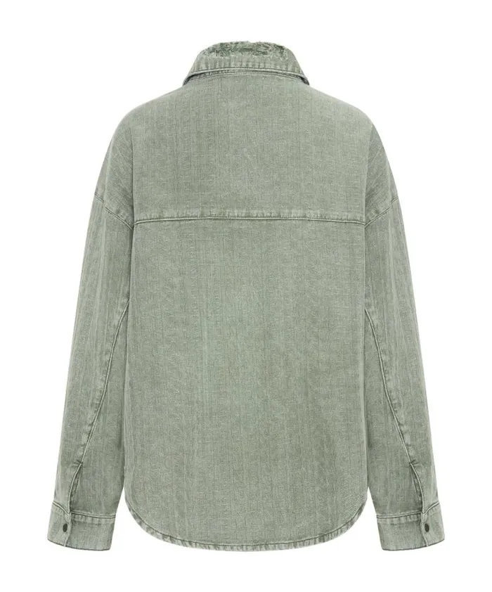 Women KHAKI LOGO JACQUARD DARIA SHACKET One Teaspoon Shirts Women KHAKI LOGO JACQUARD DARIA SHACKET One Teaspoon Shirts