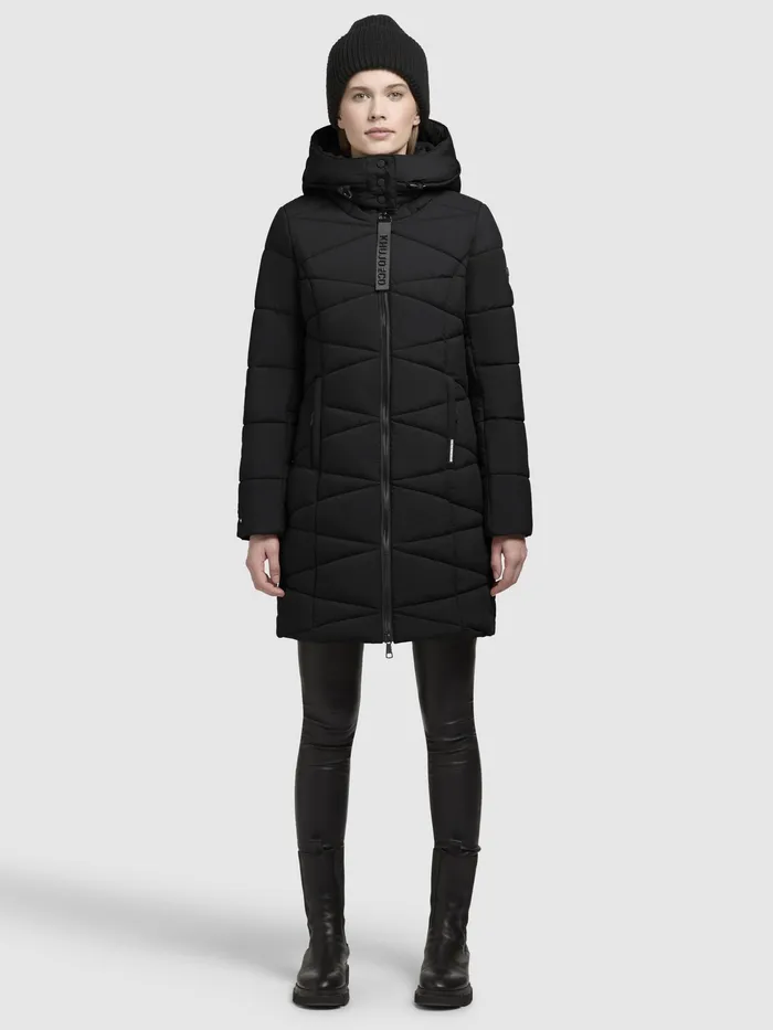 Women KHUJO Mantel FITT3 Schwarz Schwarz Quilted Coats