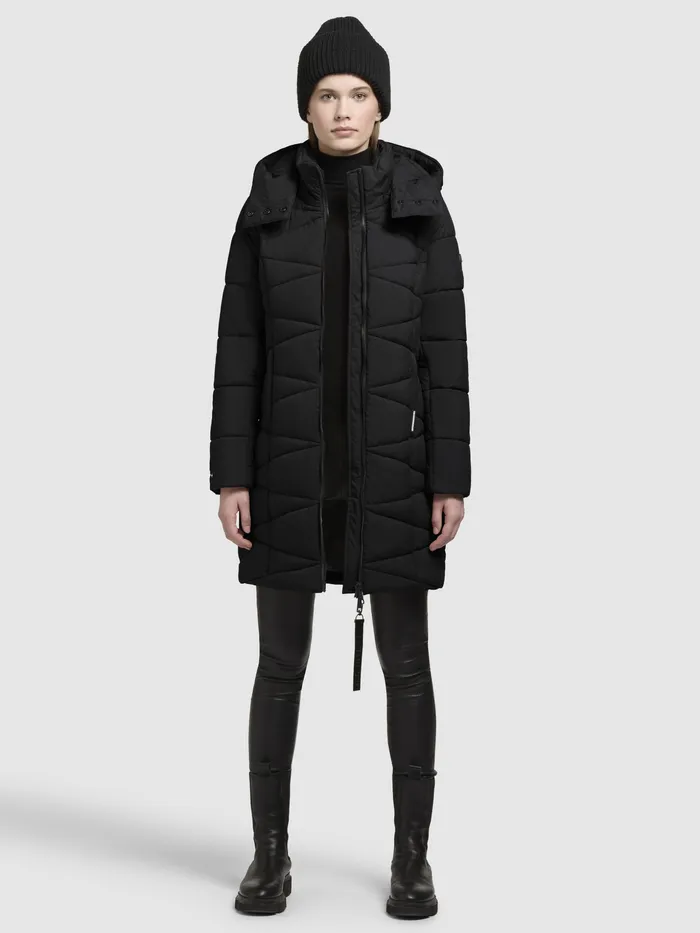 Women KHUJO Mantel FITT3 Schwarz Schwarz Quilted Coats