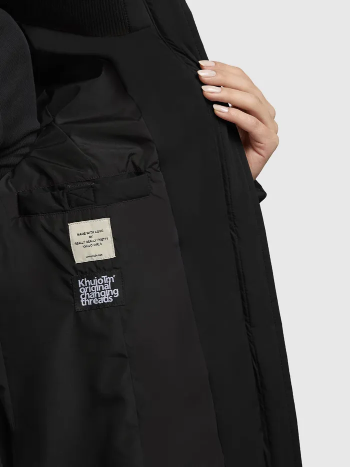 Women KHUJO Mantel FITT3 Schwarz Schwarz Quilted Coats