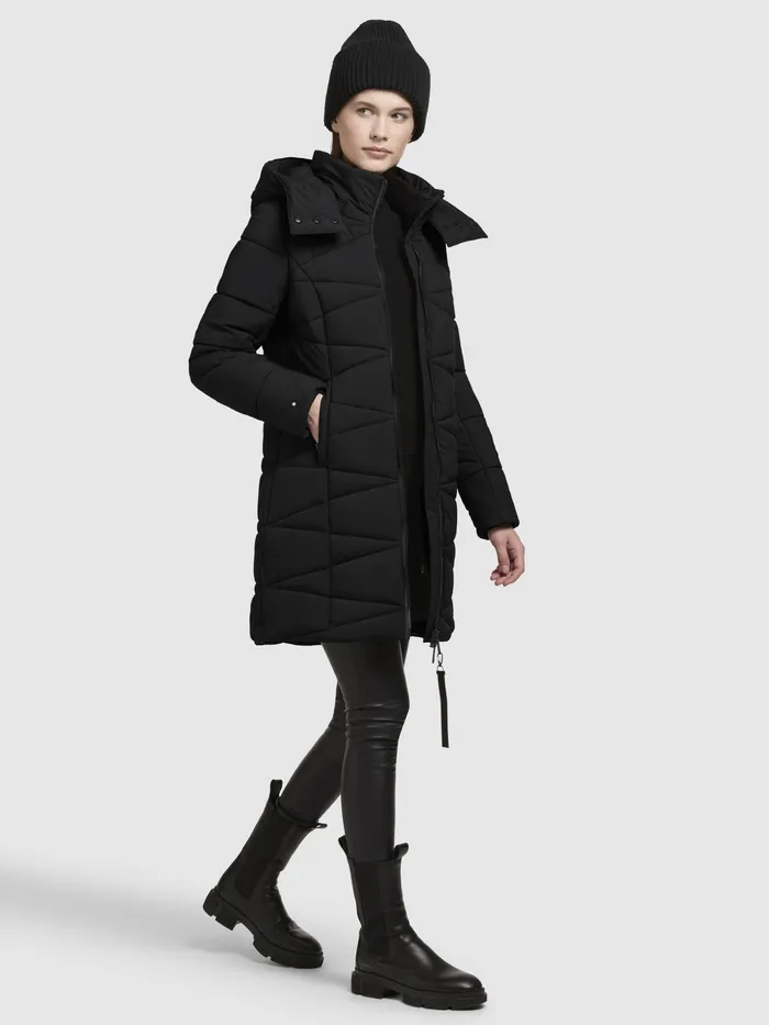Women KHUJO Mantel FITT3 Schwarz Schwarz Quilted Coats