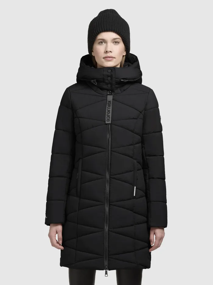 Women KHUJO Mantel FITT3 Schwarz Schwarz Quilted Coats
