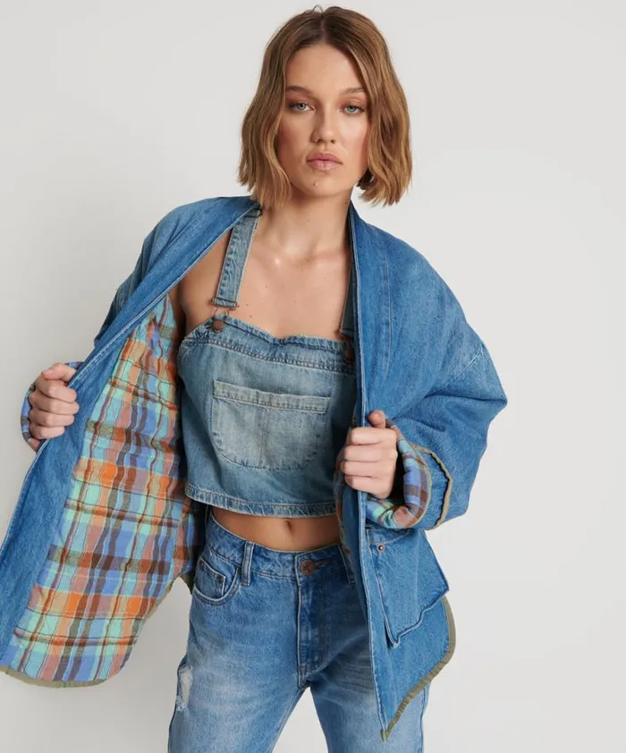 Women KIMONO DENIM QUILTED JACKET One Teaspoon Jackets Women KIMONO DENIM QUILTED JACKET One Teaspoon Jackets