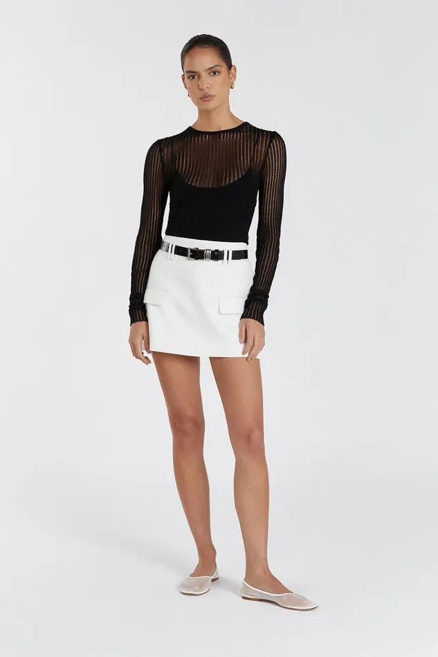 Women Knitted DISSH JOVIE BLACK LONG SLEEVE TOP