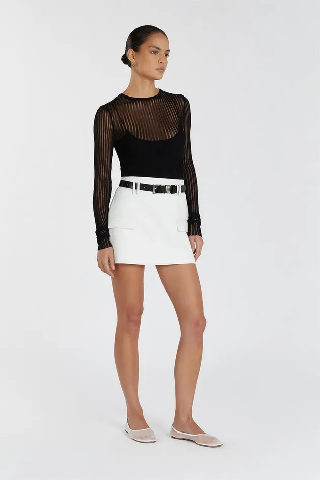 Women Knitted DISSH JOVIE BLACK LONG SLEEVE TOP
