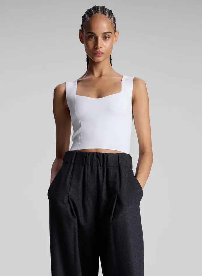 Women Knitwear ALC Jordana Compact Knit Top White