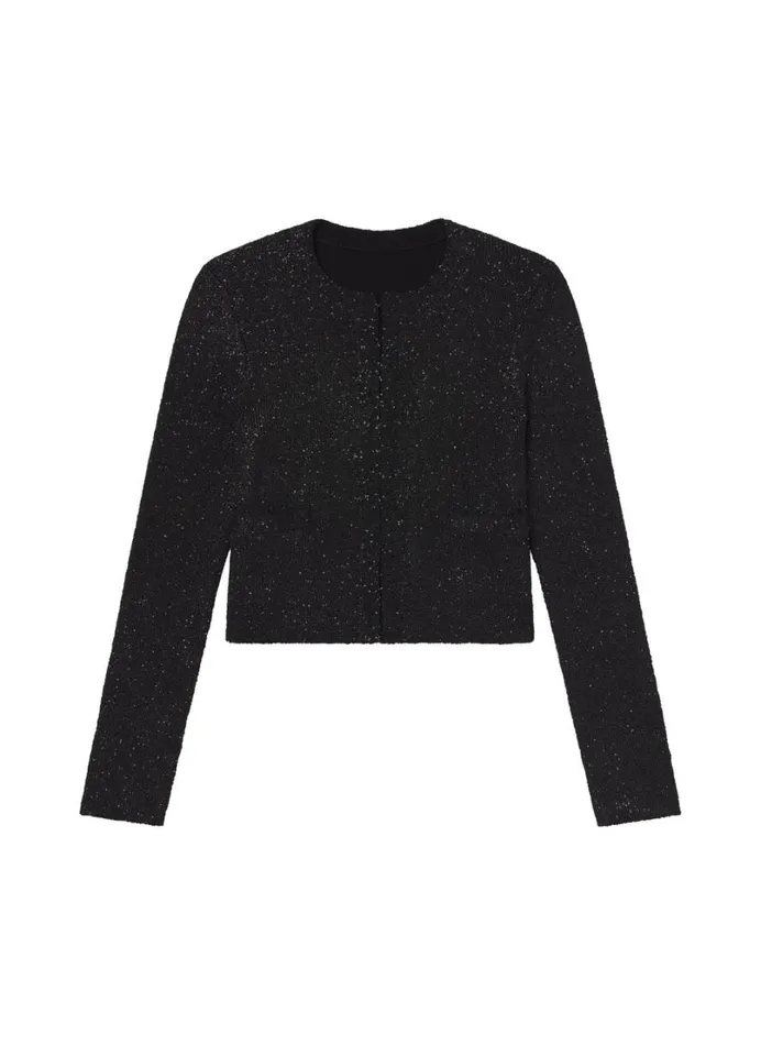 Women Knitwear ALC Meg Sequin Embellished Cardigan Blackblack