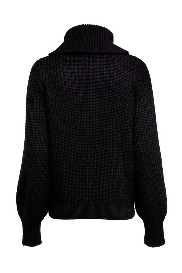 Women Knitwear Holland Cooper Corded Roll Neck Knit Black Women Knitwear Holland Cooper Corded Roll Neck Knit Black