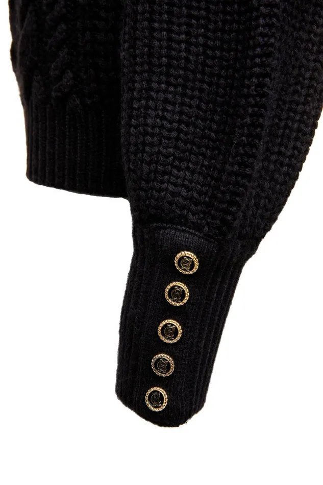 Women Knitwear Holland Cooper Corded Roll Neck Knit Black Women Knitwear Holland Cooper Corded Roll Neck Knit Black